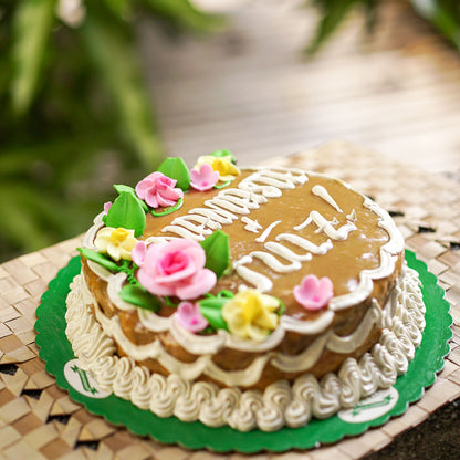 Chiffon Cake with Caramel Icing